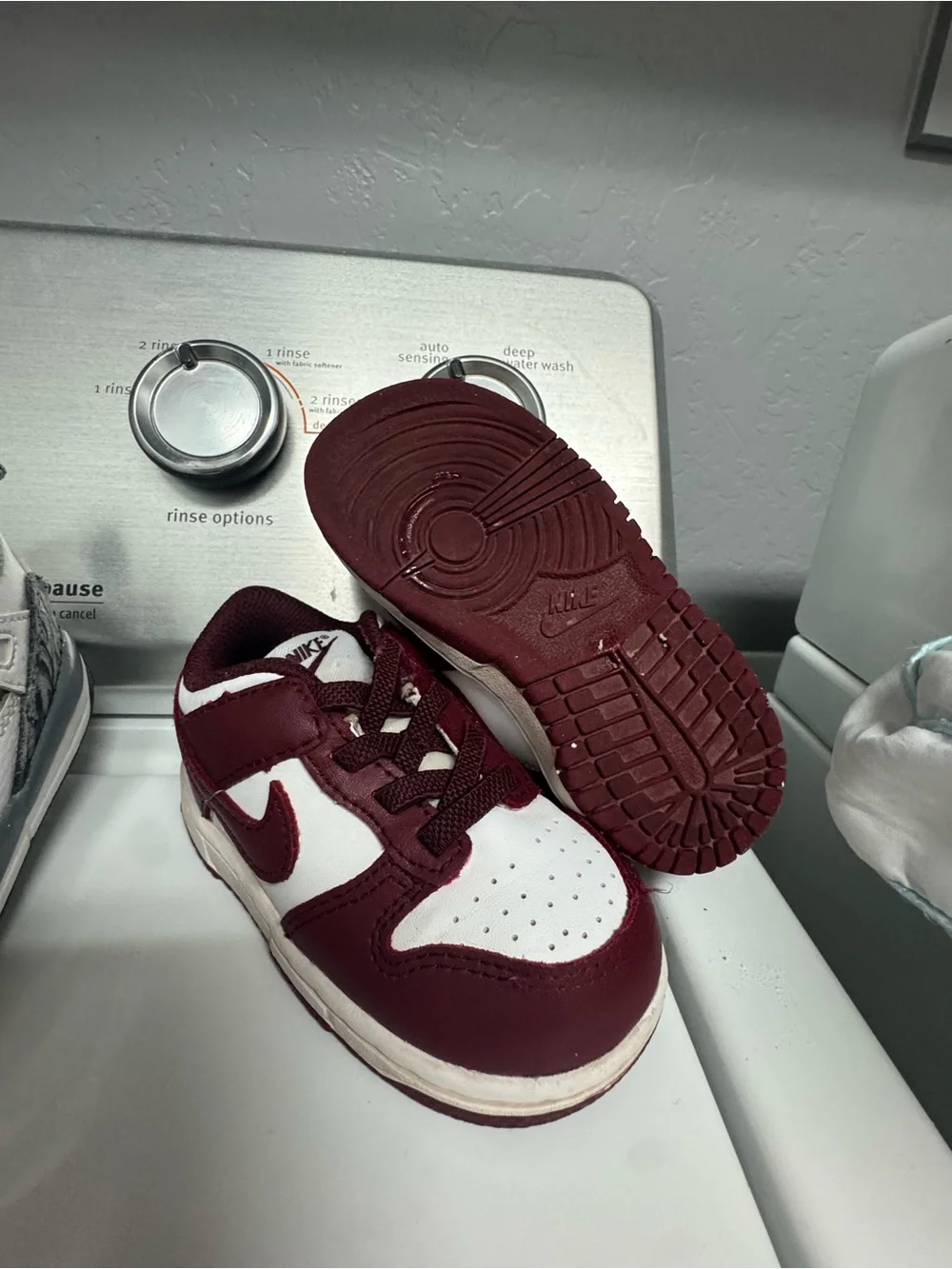 Nike Maroon and White Low-Top Sneaker Toddler 5.5